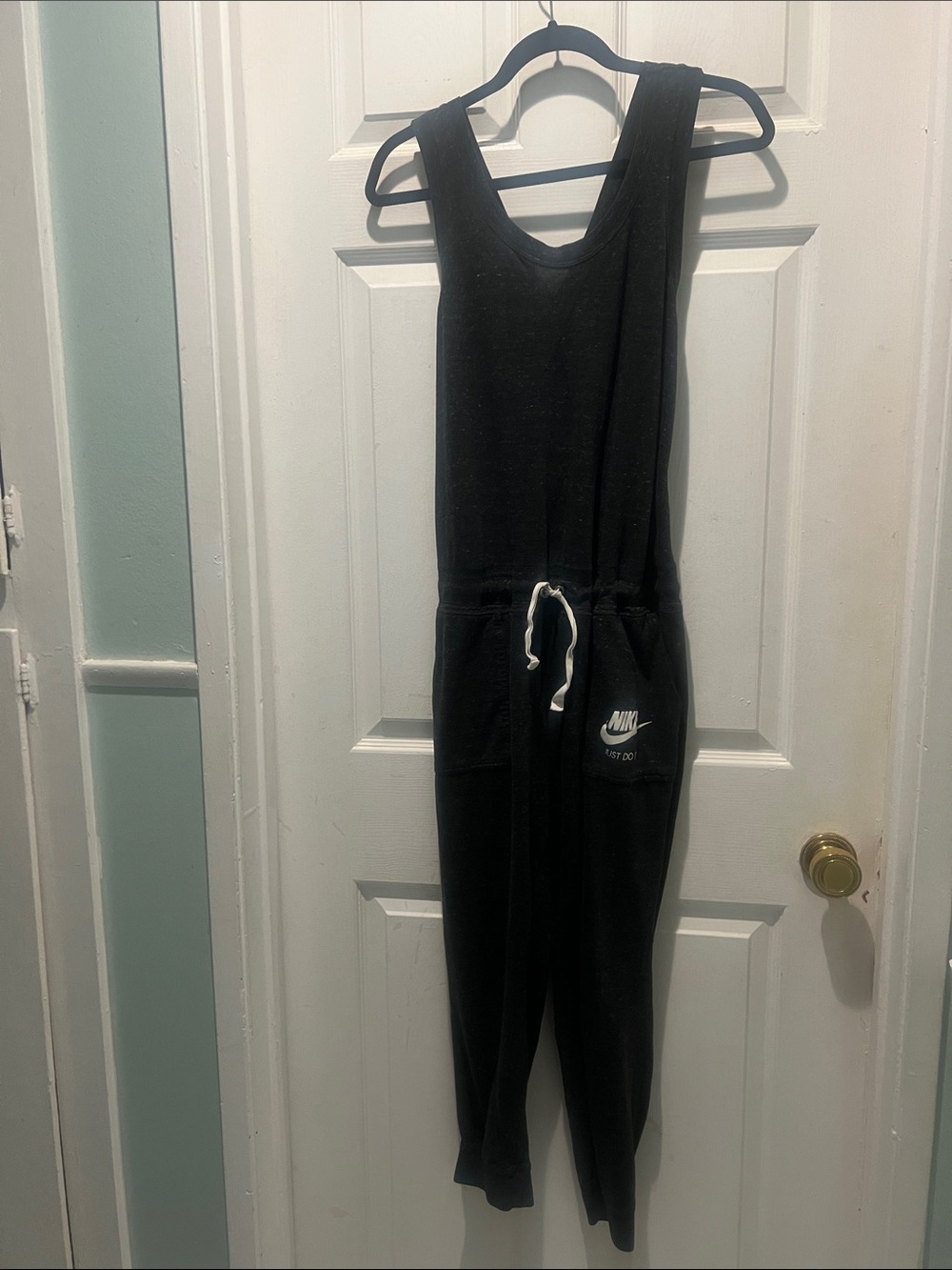 Nike Black Sleeveless Drawstring Jumpsuit